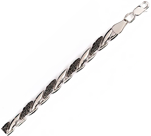 Браслет-цепь из серебра с фианитом Эффект с32-045бфч-16 с32-045бфч-16