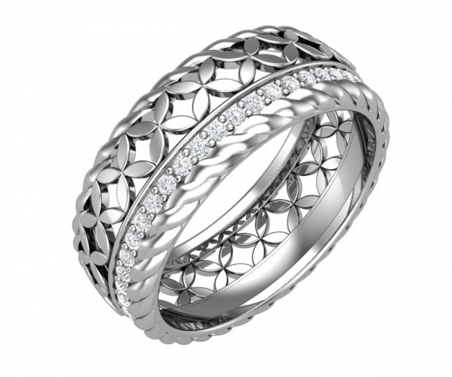 Серебряное кольцо с32-736кф-18.5