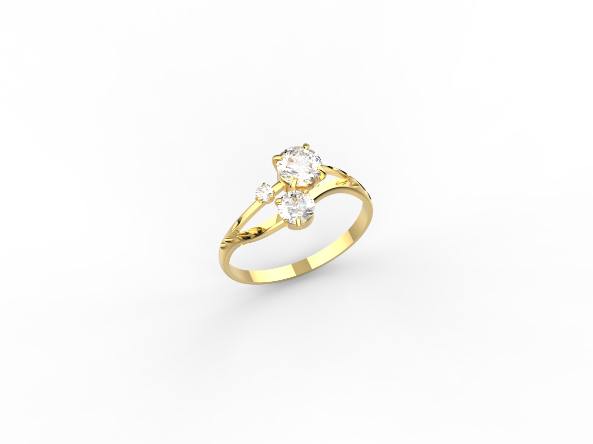 Золотое кольцо с фианитом к-157-а