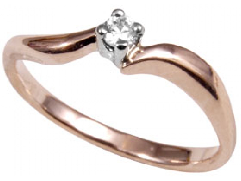 Помолвочное кольцо из белого золота с бриллиантом 1004911-21240