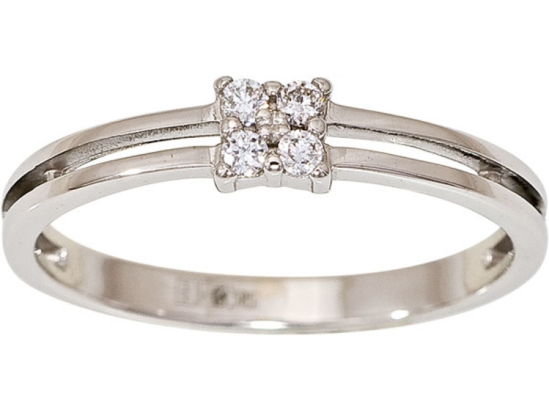 Помолвочное кольцо из белого золота с бриллиантом 1015291-21140