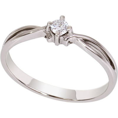 Помолвочное кольцо из белого золота с бриллиантом 1016321-21240