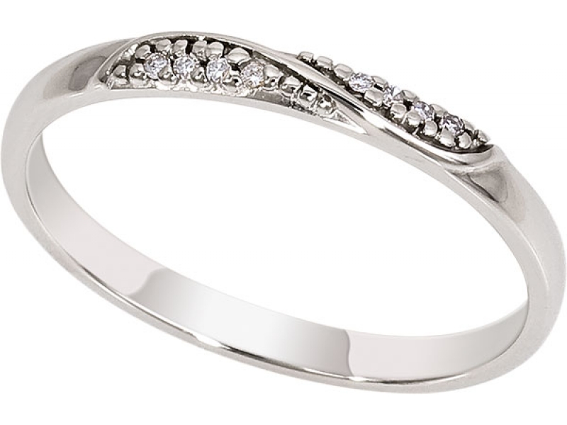 Обручальное кольцо из белого золота с бриллиантом 1017021-21140