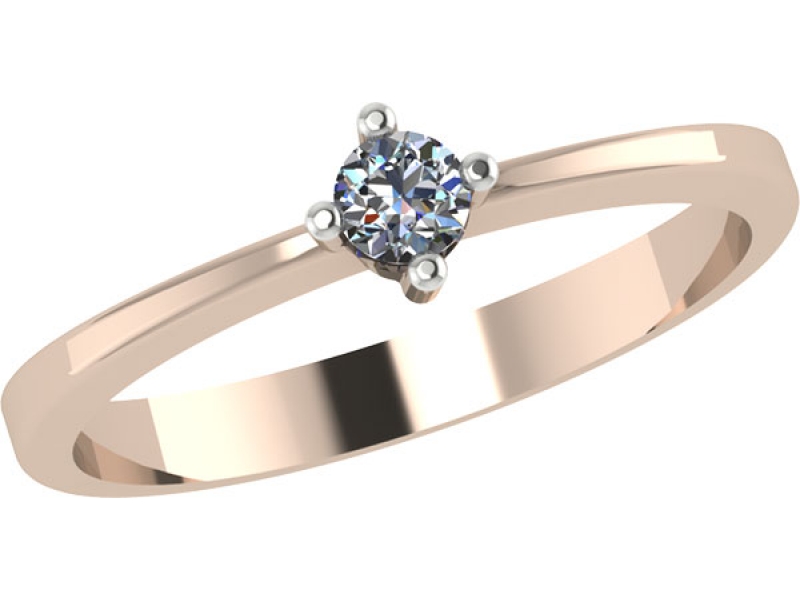 Помолвочное кольцо из золота с бриллиантом 1022011-11240