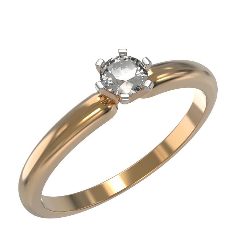 Помолвочное кольцо из белого золота с бриллиантом 1033011-21240