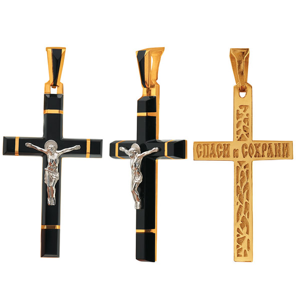 Золотой крест с агатом арт. 80207Агат 80207Агат