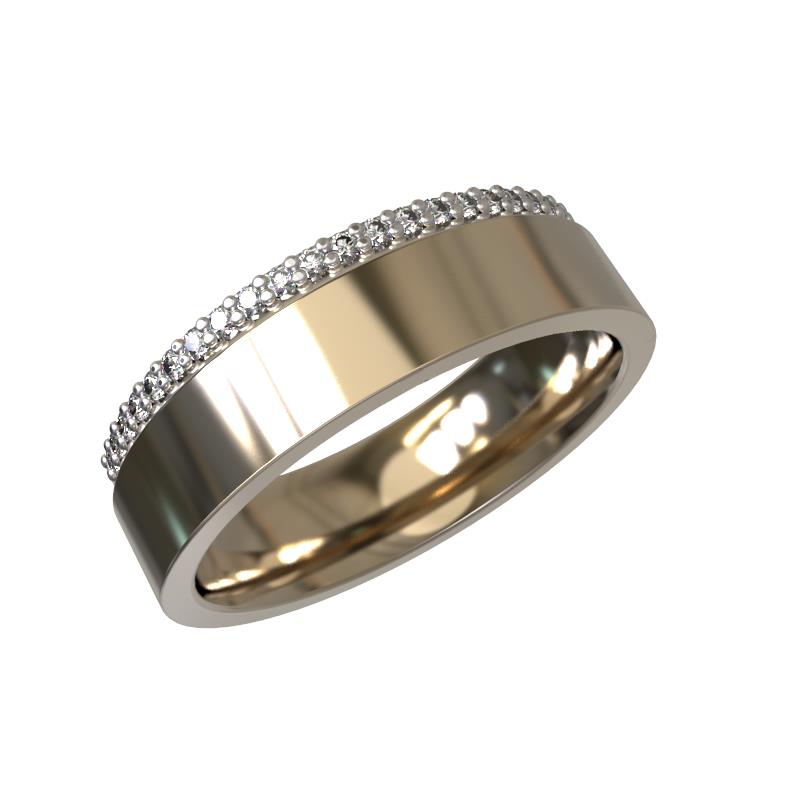 Обручальное кольцо из золота с бриллиантом 1030811-11140