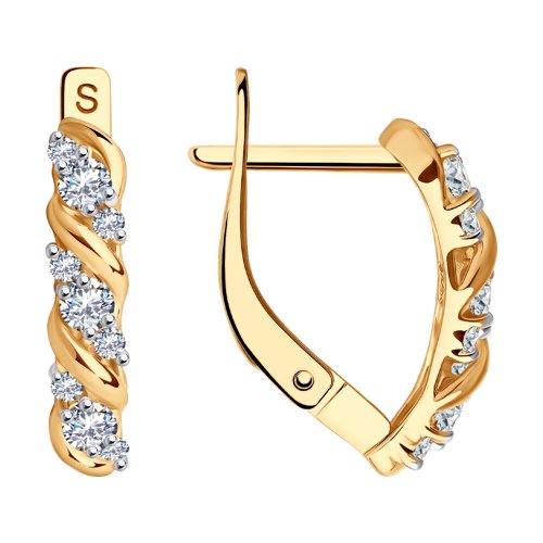 Серьги из золота с фианитом SOKOLOV 028157 028157