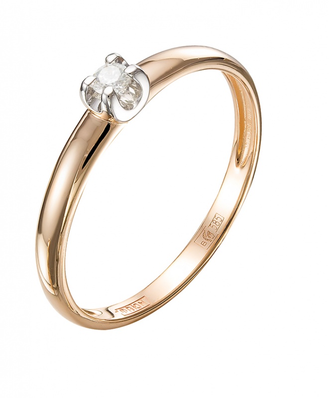 Помолвочное кольцо из золота с бриллиантом к0778-120