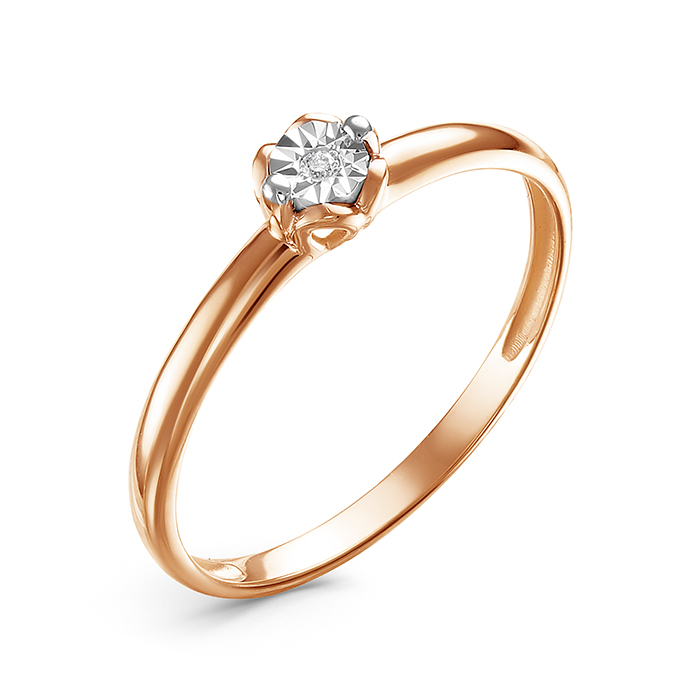 Помолвочное кольцо из золота с бриллиантом к0801-120