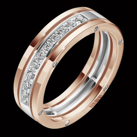 Обручальное кольцо из золота с бриллиантом R2527201-05