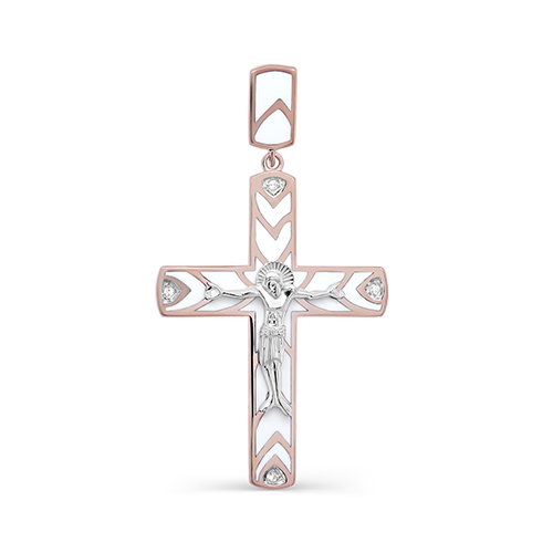 Золотой крест с бриллиантом арт. 3-0397-1010 3-0397-1010