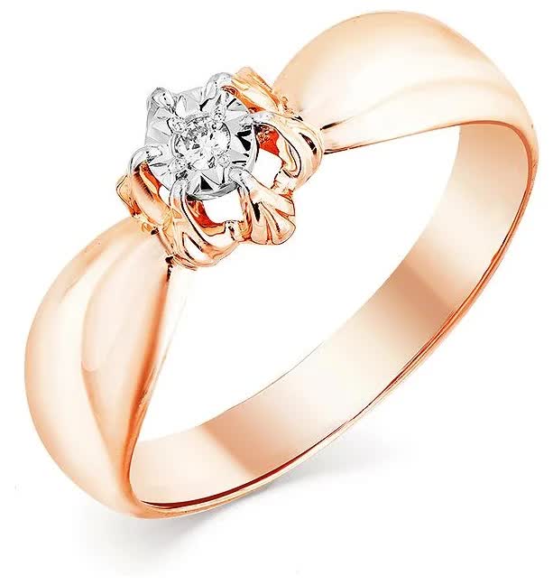 Помолвочное кольцо из золота с бриллиантом 1-408020-00-00