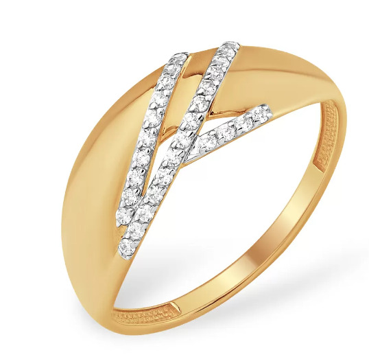 Золотое кольцо с фианитом к13210159