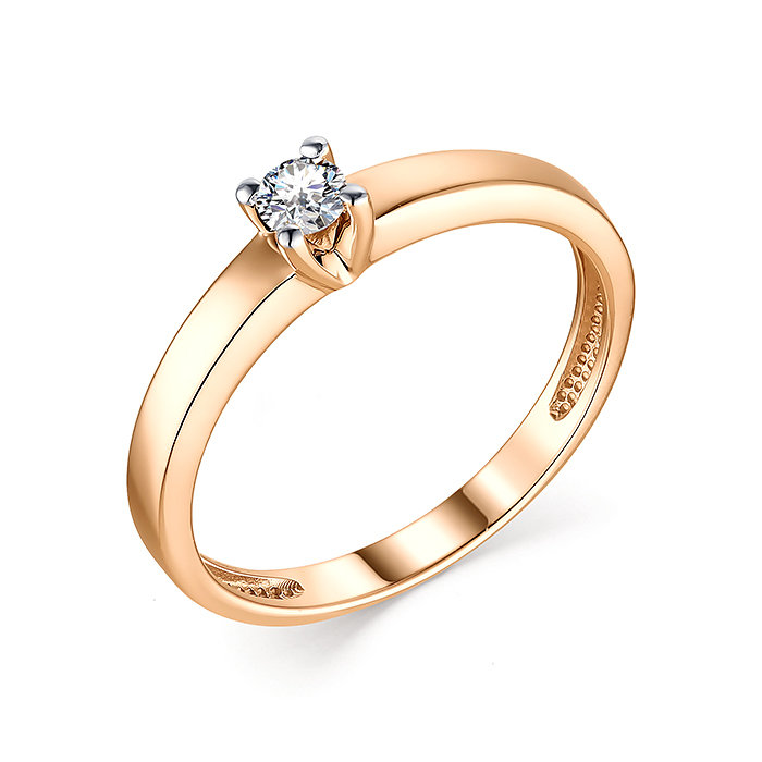 Помолвочное кольцо из золота с бриллиантом к0631-120