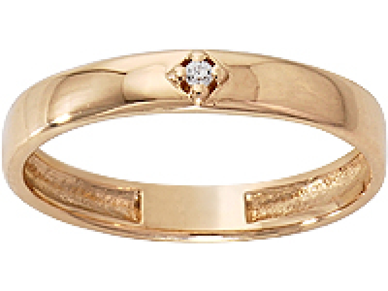 Обручальное кольцо из золота с бриллиантом 1012061-11240