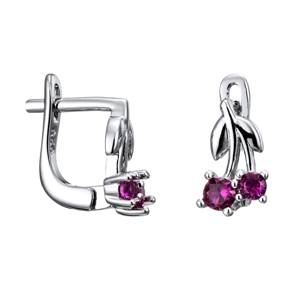Серьги детские из серебра с фианитом Силверк lle 503 lle 503
