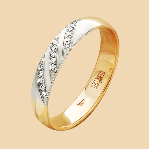 Обручальное кольцо из золота с бриллиантом Меридиан ЮК 315-110 315-110