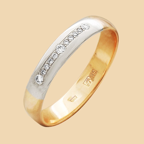 Обручальное кольцо из золота с бриллиантом Меридиан ЮК 353-110 353-110