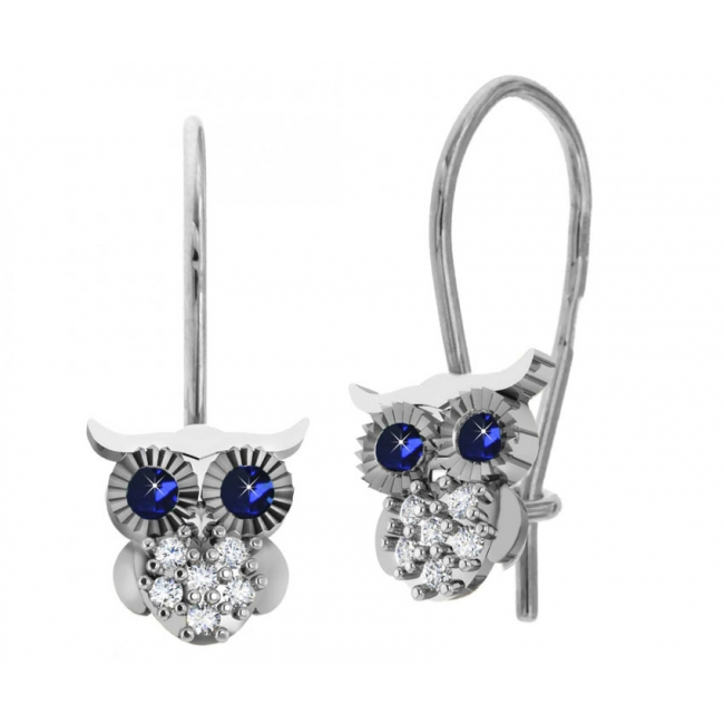 Серьги детские из серебра с фианитом Эффект с32-538сфс с32-538сфс