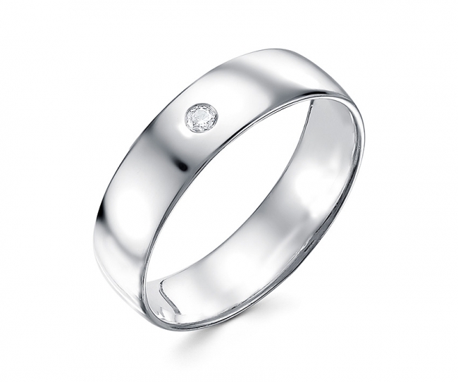 Обручальное кольцо из серебра с фианитом Эффект 7-036кф-16.5 7-036кф-16.5