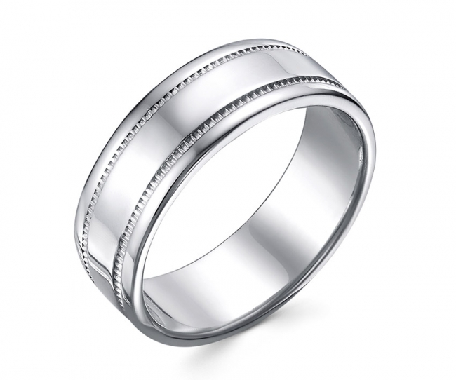 Обручальное кольцо из серебра 7-056к-18.5