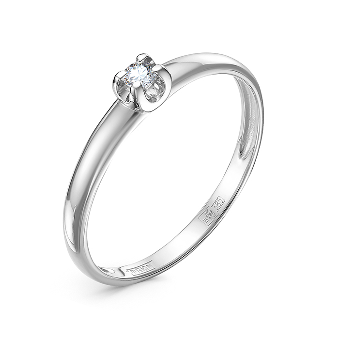 Помолвочное кольцо из белого золота с бриллиантом к0778-220