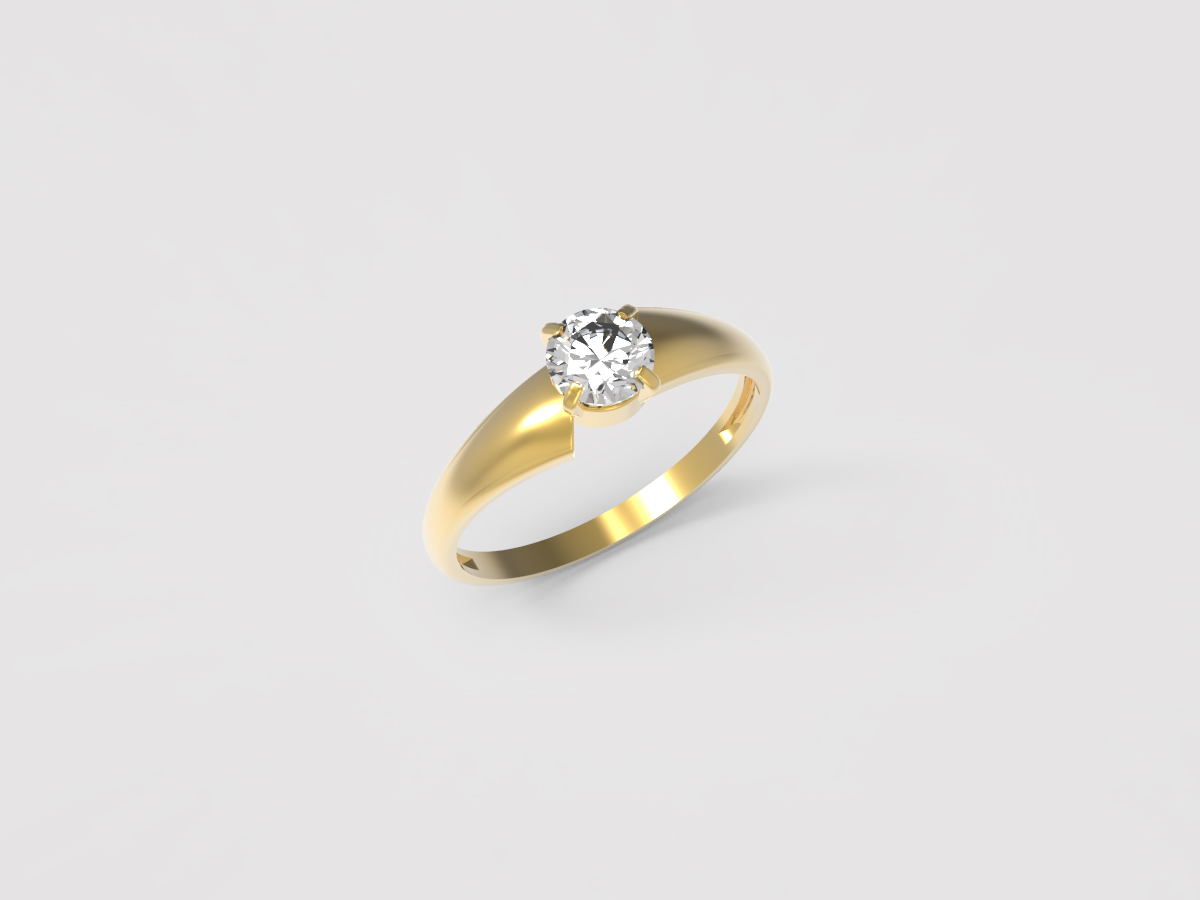 Золотое кольцо с фианитом к-232-а