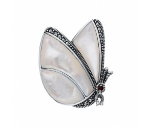 Брошь из серебра с гранатом Марказит hb635 hb635
