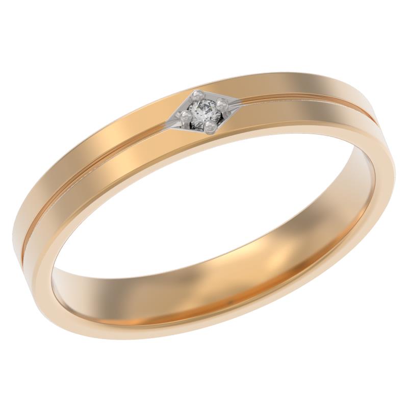 Обручальное кольцо из золота с бриллиантом 1040471-11140