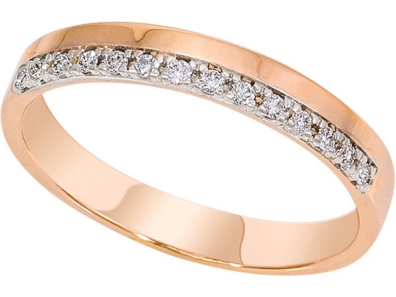 Обручальное кольцо из золота с бриллиантом 1017031-11140