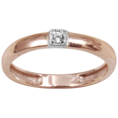 Обручальное кольцо из золота с бриллиантом 1004121-13240