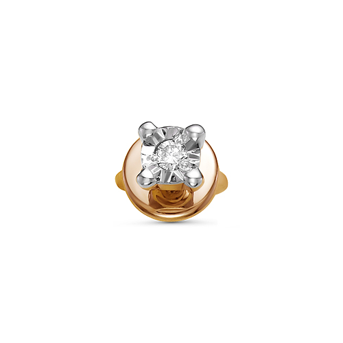 Золотая серьга с бриллиантом 12-14-5008