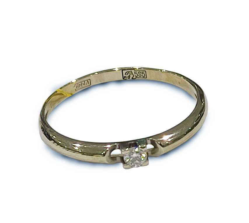 Помолвочное кольцо из белого золота с бриллиантом Еремеев 10422Б 10422Б