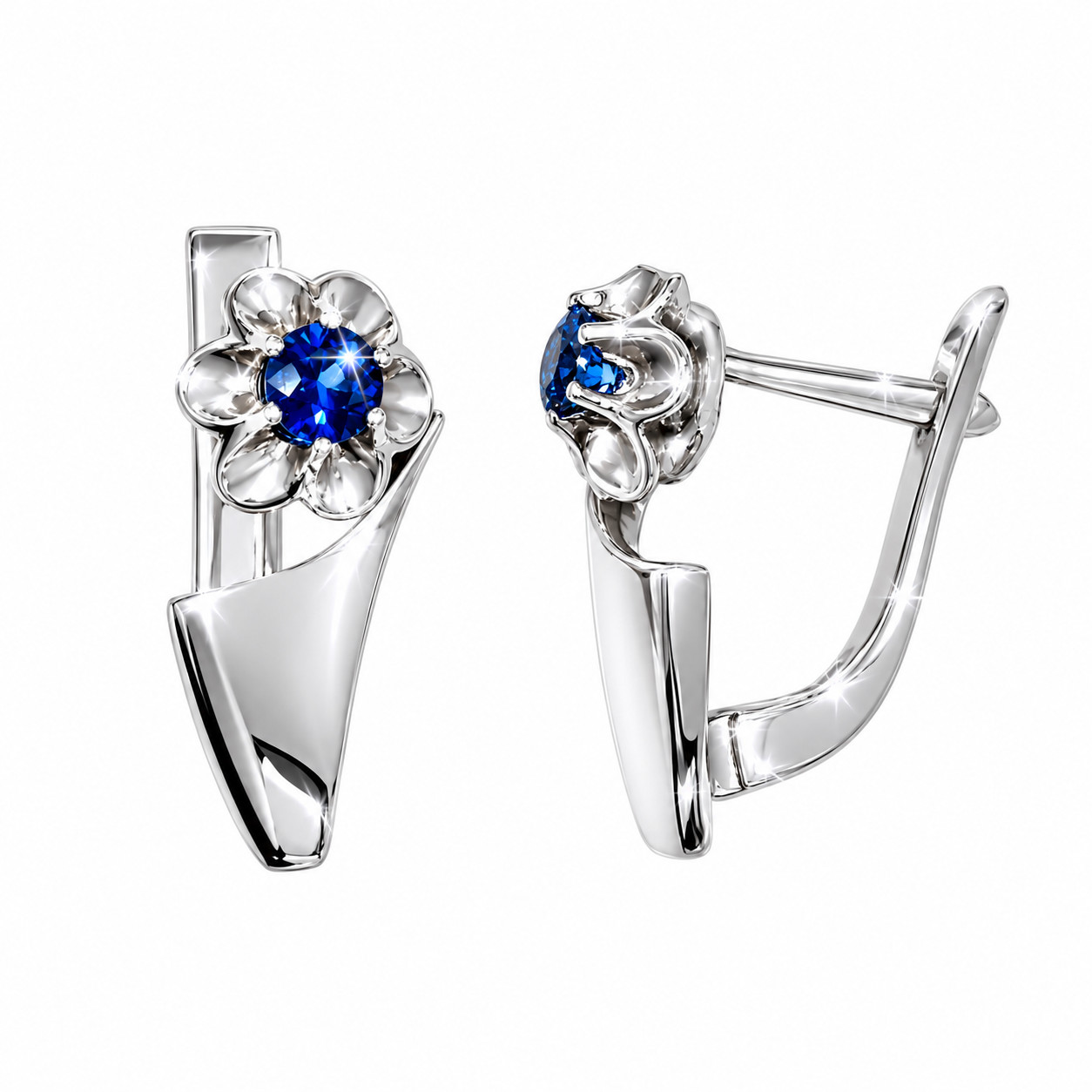 Серьги из серебра с сапфиром Шабалкин Е.В. с3344 с3344