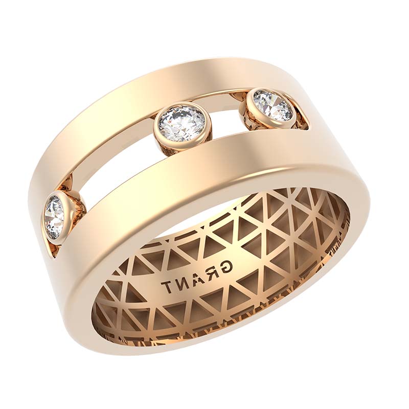 Обручальное кольцо из золота с бриллиантом 0301266
