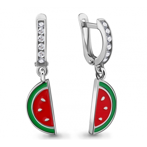 Серьги детские из серебра с фианитом Эффект с48-46839сэ с48-46839сэ
