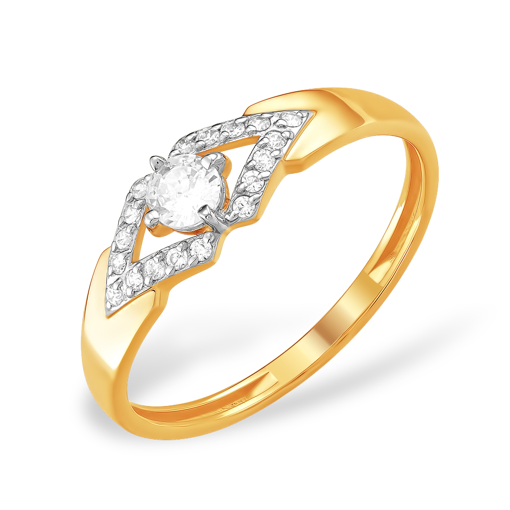 Золотое кольцо с фианитом к13216087