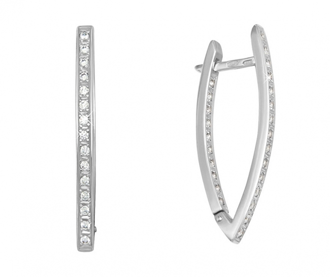 Серьги из серебра с фианитом Эффект с32-004сф с32-004сф