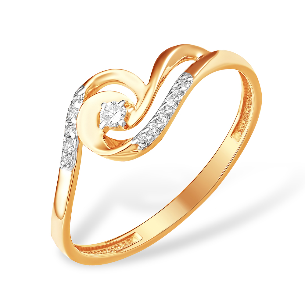 Золотое кольцо с фианитом к10216928