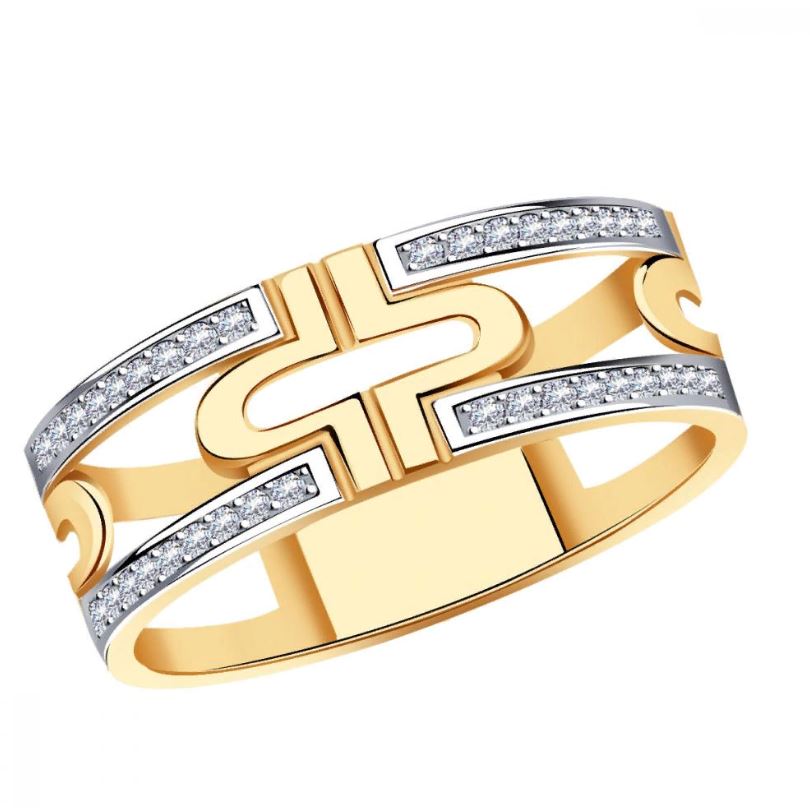 Кольцо из золота с фианитом Золотые Узоры 04-51-0411-00 04-51-0411-00