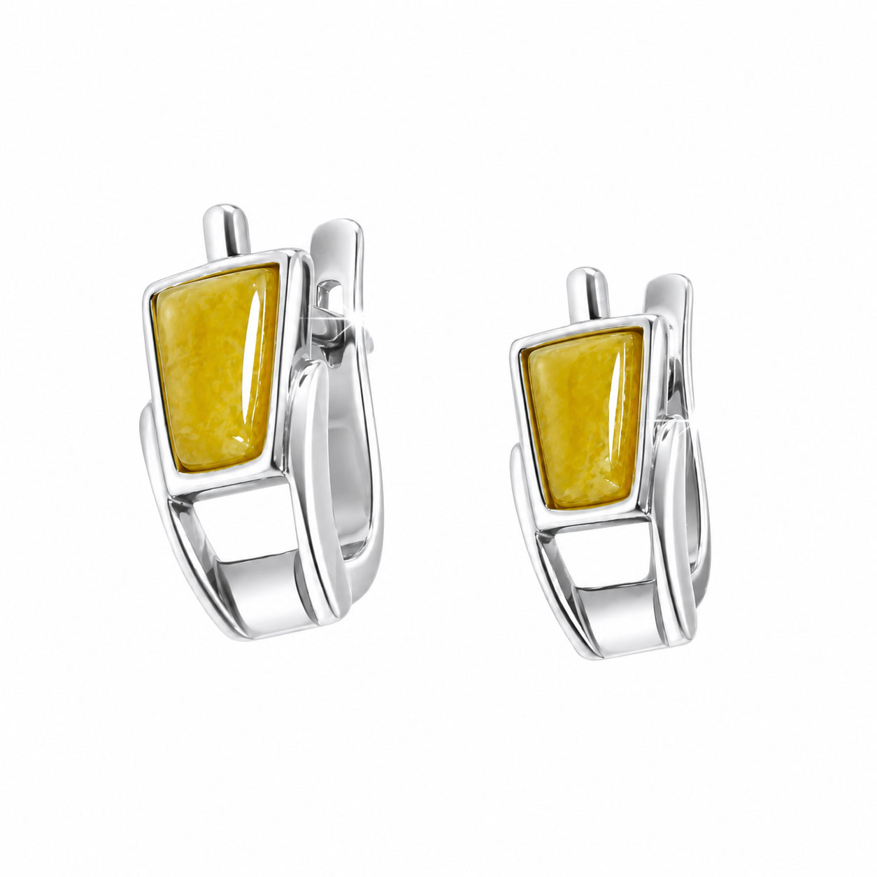 Серьги из серебра с позолотой с янтарём Балтийское золото 62290067 62290067