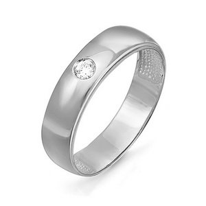 Обручальное кольцо из белого золота с бриллиантом бр110764