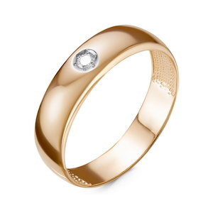 Обручальное кольцо из золота с бриллиантом бр110763