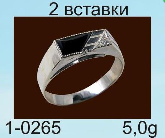 Печатка из серебра с фианитом и с агатом АЛПАН-ГОЛД 1-0265 1-0265