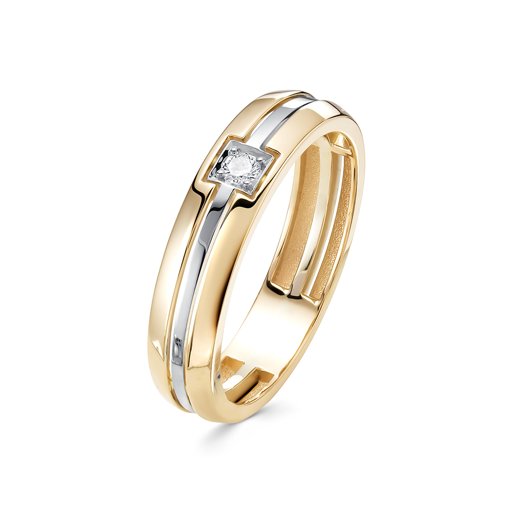 Обручальное кольцо из золота с бриллиантом ЮК ЛЕТО 103-7120 103-7120