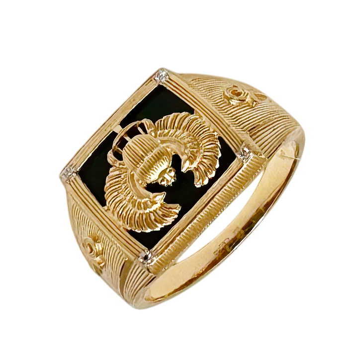 Печатка из золота с бриллиантом и с ониксом Рубин 129r0544ко Печатка из золота с бриллиантом и с ониксом Рубин 129r0544ко 129r0544ко