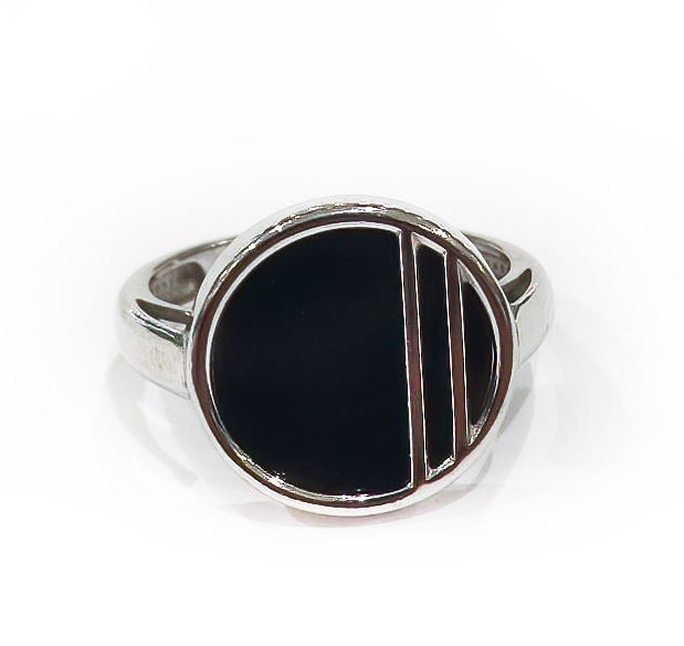 Серебряное кольцо с агатом 1047811-01290-y