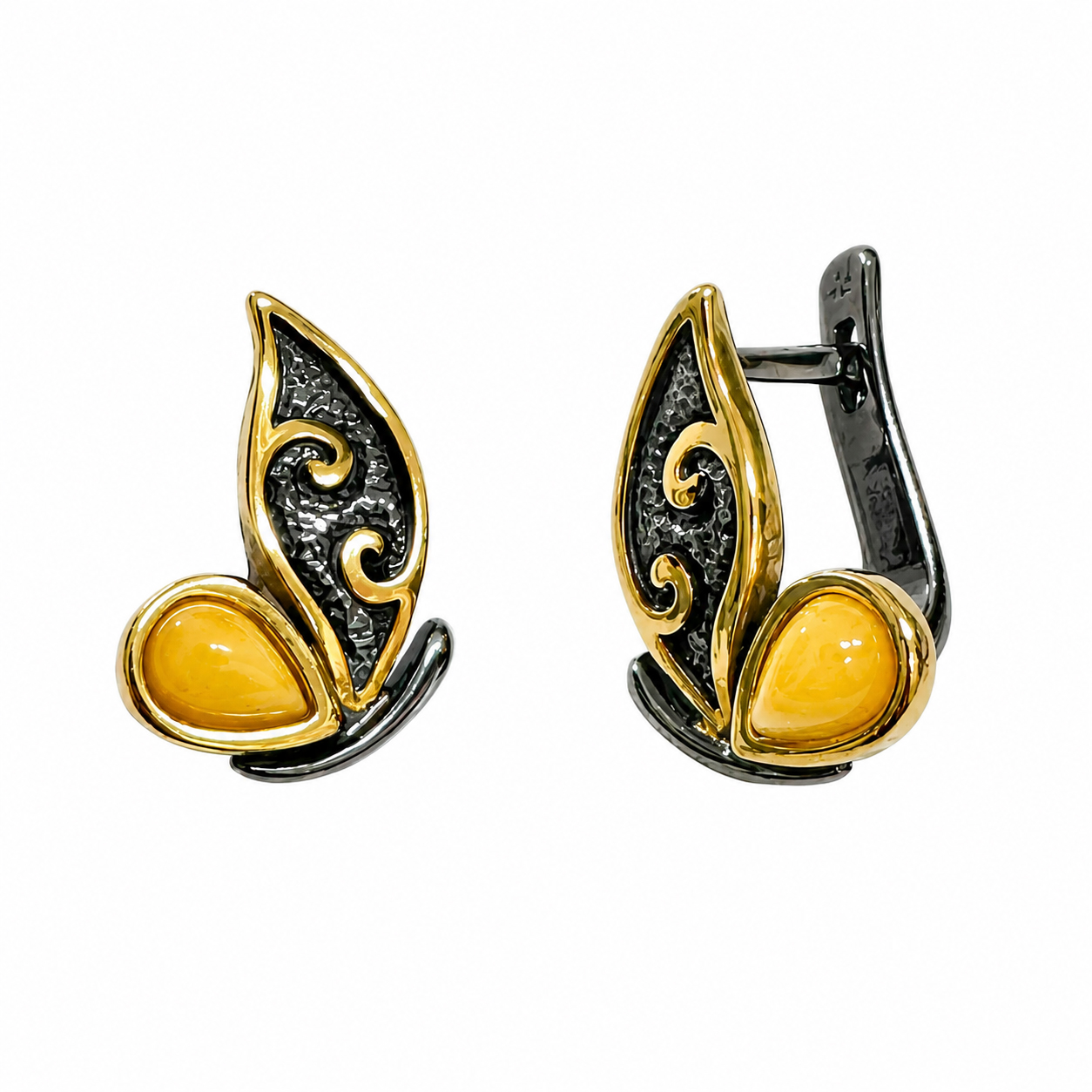 Серьги из серебра с янтарём Балтийское золото 72171094 72171094