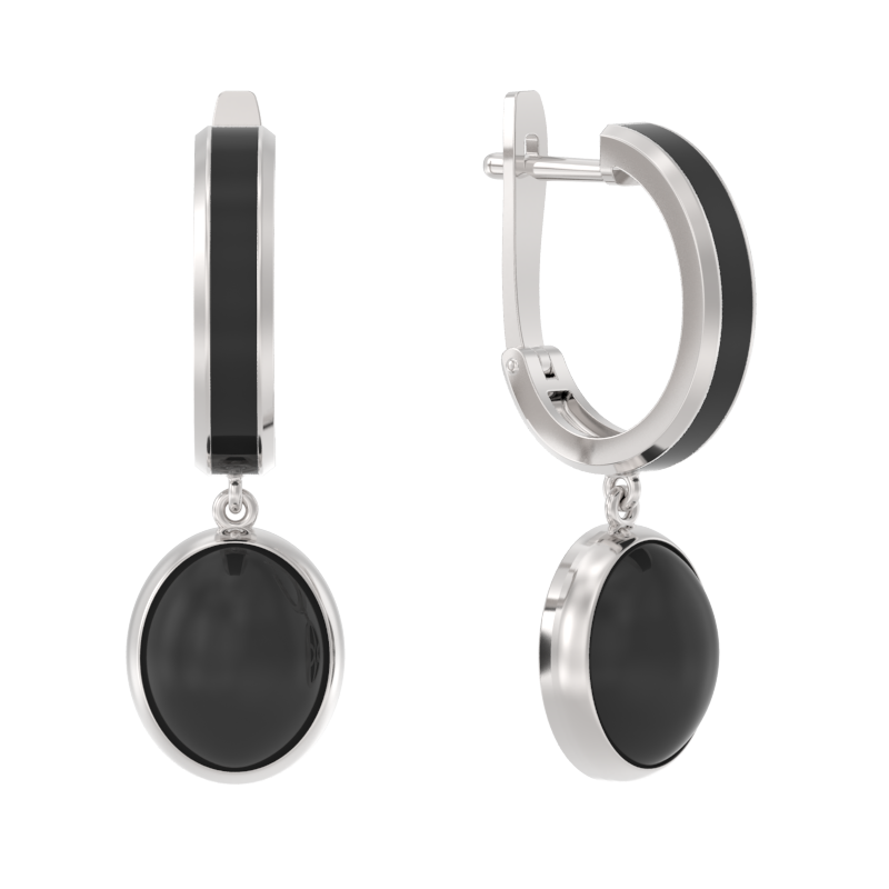 Серьги из серебра с эмалью и с агатом Арина 1047392-05290-y 1047392-05290-y
